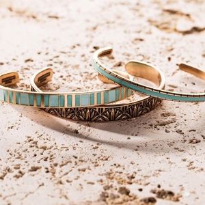 Alex and ani blue lotus cuff set of 3